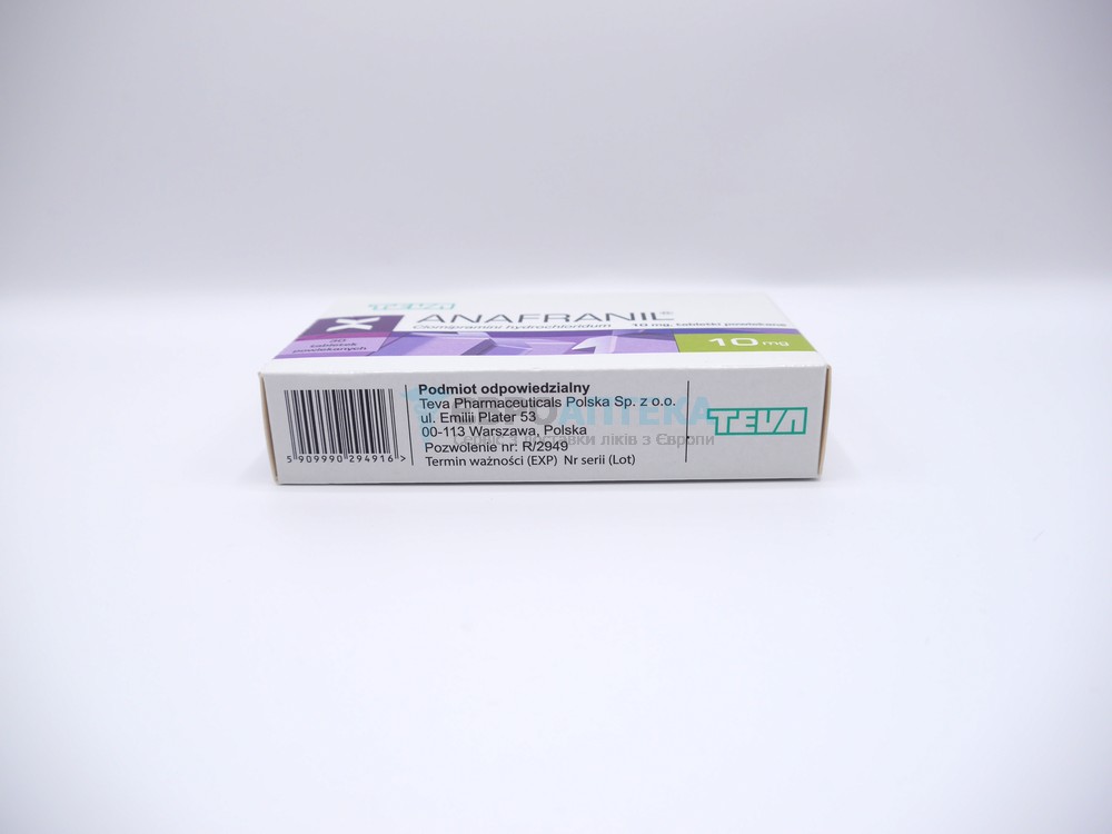 Анафраніл 10 мг №30 - таблетки 5276