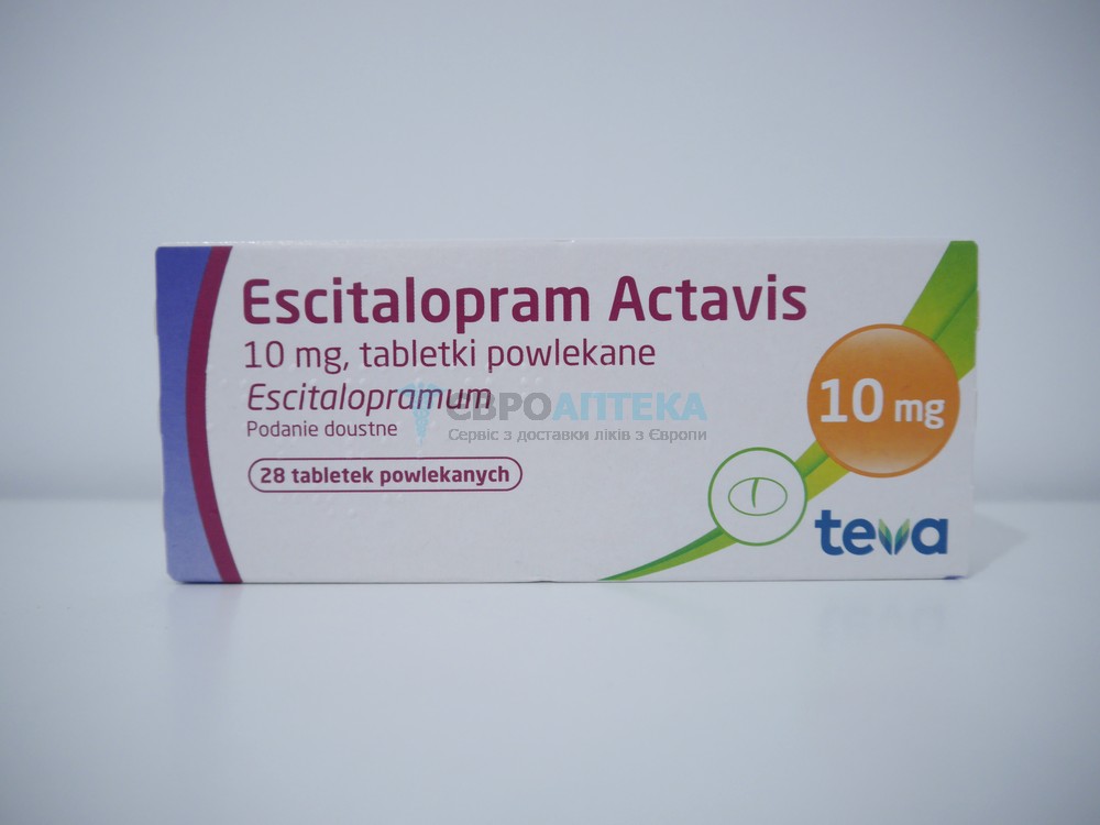 Есциталопрам Актавіс (Тева) 10 мг, №28 - таблетки