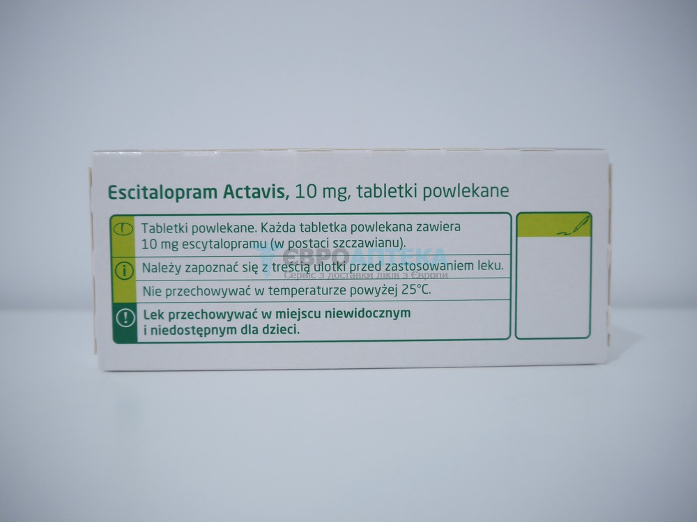 Есциталопрам Актавіс (Тева) 10 мг, №28 - таблетки 5869