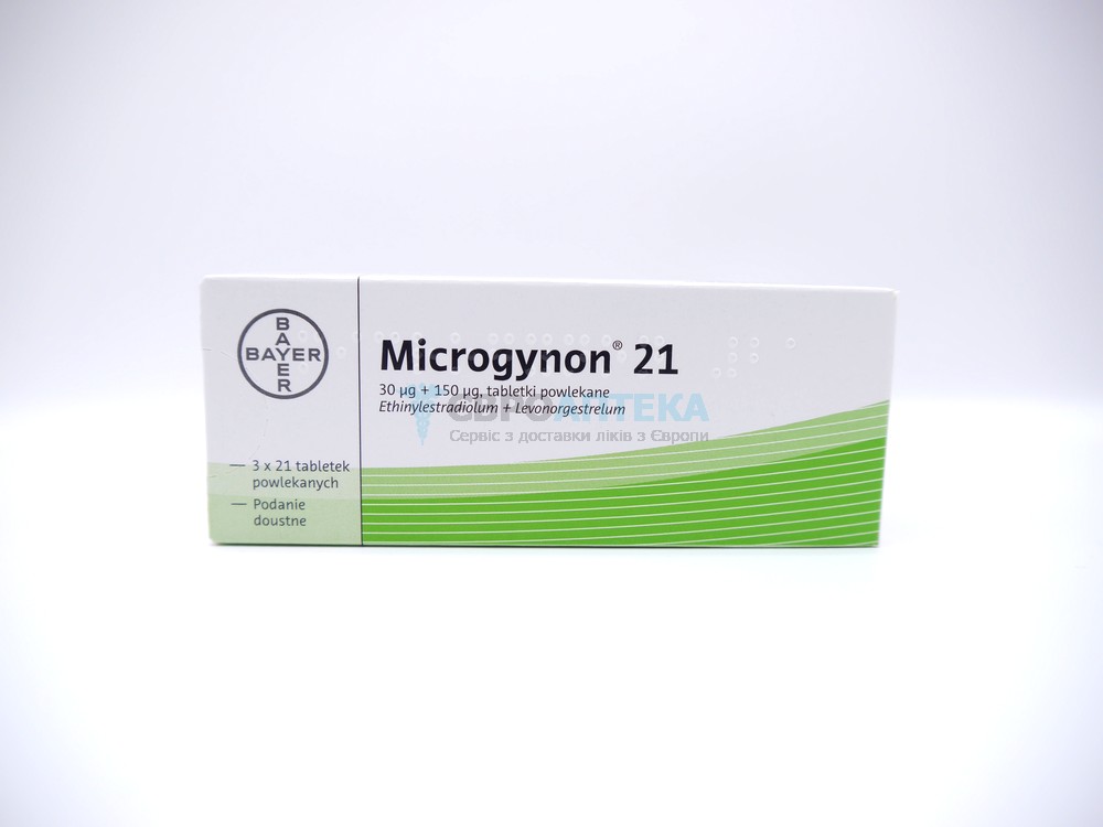 Мікрогінон 0.03 мг + 0.15 мг, №21 - таблетки