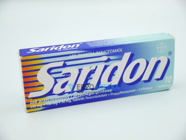 Саридон 250 мг + 150 мг + 50 мг, №10 - таблетки. Фото 1