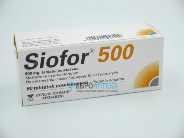Сиофор 500 мг, №60 - таблетки. Фото 1